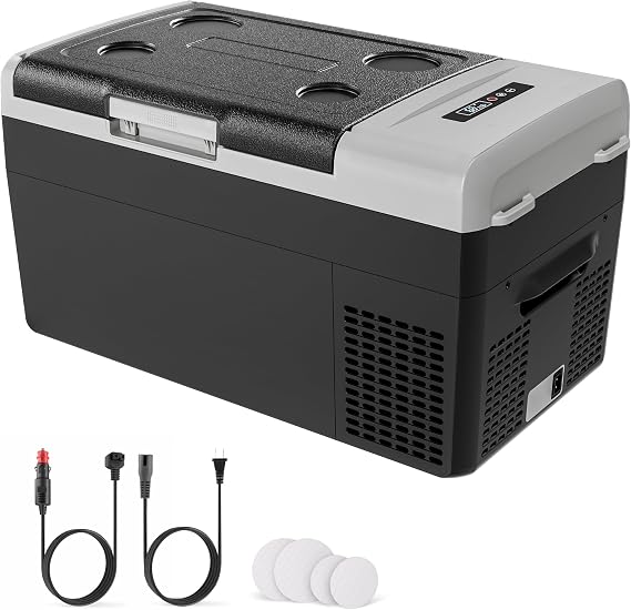 EKOJUCE 12V Refrigerator 22QT Portable Freezer Electric Cooler