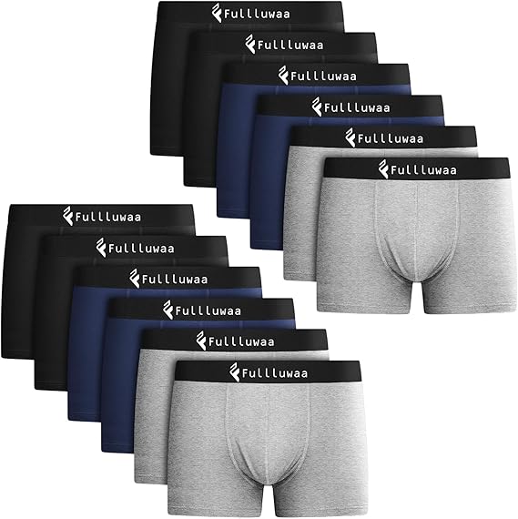 Fullluwaa Boxershorts Herren 12er Pack Stretch Baumwolle Weich Ohne Etikett