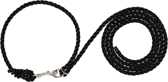 Weaver Livestock Adjustable Poly Neck Rope Cattle Halter, Modern Style Tying Cow Calf Halter, Livestock Handling Equipment for Showing, Black