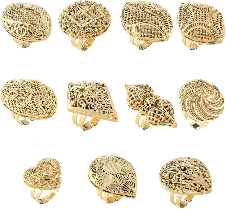 CB Gold Jewelry Dubai Golden Ring Engagement Adjustable Size Finger for Ethiopian African Nigerian Design