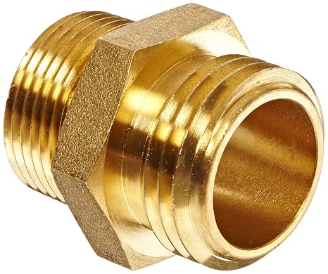 Dixon Valve DMH1010F Cast Brass Fire Equipment, Increaser Hex Nipple, 1" NPT Male x 1" NST (NH) Male