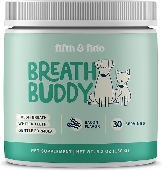 Breath Buddy Dog Dental Powder by Fifth & Fido, No Brushing
