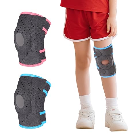 Kids Knee Brace for Children Kids Knee Support for Sports Football Running Cycling Gymnastics Girls and Boys 1 PCS (Blue)