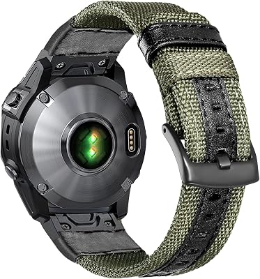 Military Nylon Watch Bands for Fenix 8 47mm76 Pro5Epix Gen 2Pro 47mm, 22mm Quick Easy Fit Replacement Wristband Strap for Garmin Instinct, Fenix 67 Pro5 Plus