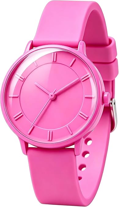 Bisley 38mm Watch for Women Metal Watch Case (Ceramic Oil Finish) Silicone Strap 3 ATM Easy Reader Wrist Watch for Ladies