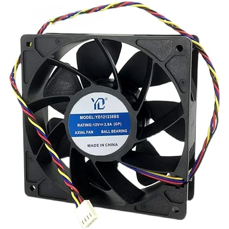 TheTech Wave - 120mm Replacement Cooling Fan 6500 RPM, 190 CFM, 4PIN for Bitmain S19, L7, S9, L3+, D9, E9, Goldshells, IceRiver, Elphapex, Antminers
