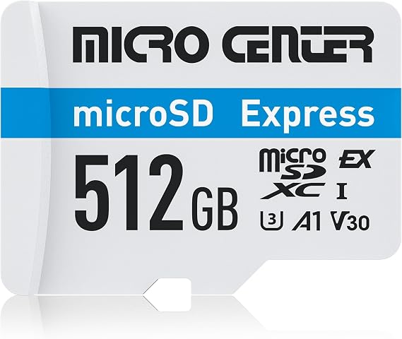 Micro Center 512GB UHS-I U3 V30 A1 MicroSD Express Memory microSDXC Card