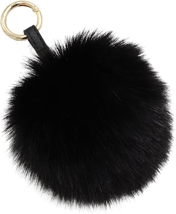 Faux Fur Pom Pom Keychain Purse Bag Charm Fluffy Ball Key Chain for Women