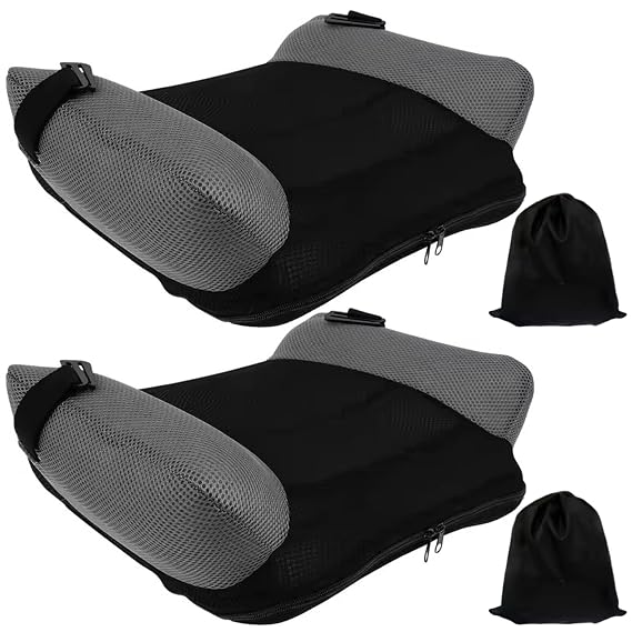 Inflatable Booster Seat, 2Pcs Quick Inflate & Portable Travel Booster Seat with Storage Bag, Comfort Backless Car Cushion, Black