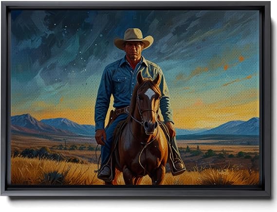 Canvas Print Frontier Spirit Abstract Cowboy Prints on Canvas American Wall Art for Home Decor Wall Art, Decor