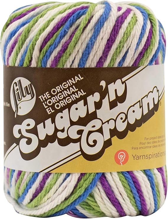 Lily Sugar 'N Cream The Original Ombre Yarn, 2oz, Gauge 4 Medium, 100% Cotton, Fruit Punch - Machine Wash & Dry
