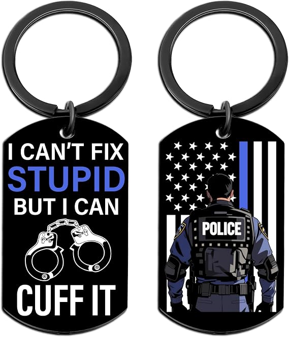 Police Officer Gifts for Men Cool Police Stuff Keychain for Policeman | Officers Law Enforcement Gift Sheriff Academy Graduation Birthday Gift for Boyfriend Husband