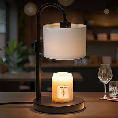 Candle Warmer Lamp with Timer, Dimmable Candle Wax Warmer Candle Lamp Warmer with 2 Bulbs, House Warming Gifts Christmas Gifts for Women Bedroom Home Decor White
