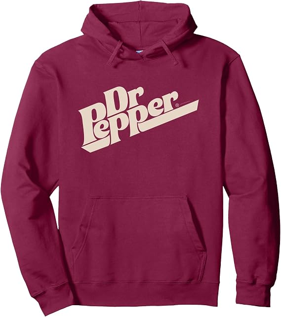 Dr. Pepper Cream Vintage Diagonal Soda Label Pullover Hoodie