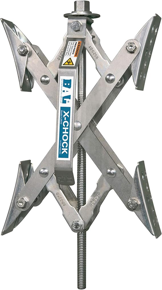 BAL 28010 X-Chock Tire Locking Chock Wheel Stabilizer for Tandem Axle Trailers & RVs Easy Ratchet Operation, Heavy-Duty Steel Construction