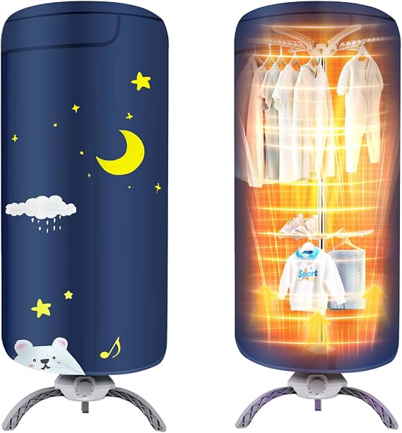 Portable Dryer For Clothes | 900W Quickly Dry Light Clothes and Shoes,Compact Electric Dryer For Apartment, RVs&Travel
