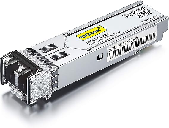 10Gtek 1.25G SFP 1000Base-SX, 850nm MMF, up to 550 Meters, Compatible with Mikrotik S-85DLC05D
