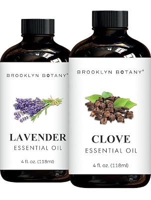 Brooklyn Botany Lavender & Clove Essential Oils 4 Fl Oz Pack of 2 100% Pure & Natural Premium Grade Aromatherapy Oils Warm & Soothing Blend