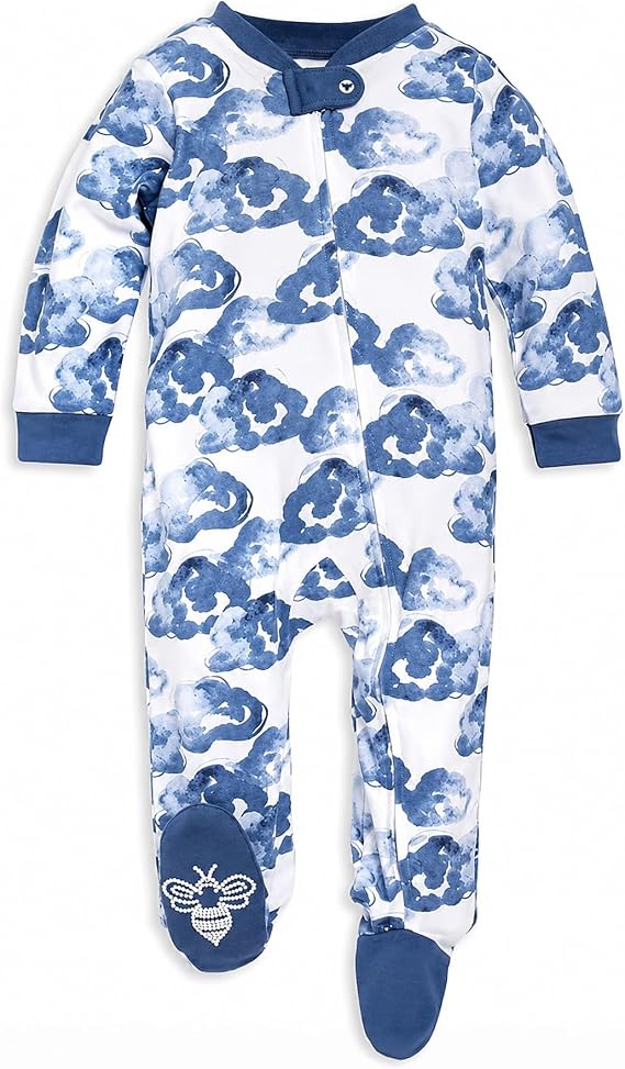 Burt's Bees Baby Boys' Organic Cotton, Sleep and Play Footed Pajamas
