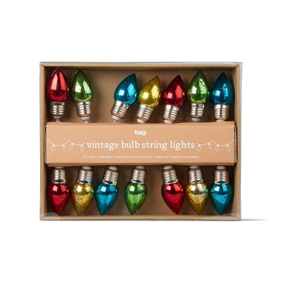 tag Trade Associate Group LED Light Set Vintage Bulbs String 14 Count, 1 Each (208513) Red