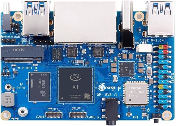 Orange Pi RV2 4GB RAM LPDDR4X RISC V 8 Core 2Tops Al Arithmetic Power Development Board, Wi-Fi 5+BT 5 with BLE Support Single Board Computer Run Ubuntu24.04 (4GB)