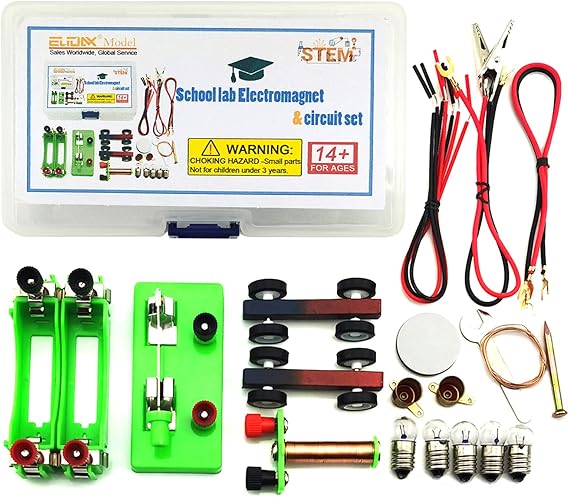 EUDAX DIY Physics Experiment Model Kit Electromagnetic Materials Electromagnet and Basic Electricity Discovery Circuit for School Lab Creative Educational Science Projects Teaching Equipment