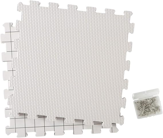 Knit Picks Premium Blocking Mats for Knitting and Crochet, Pack of 9 Extra Thick Blocking Boards with Grids, Includes 100 T-Pins and Storage Bag