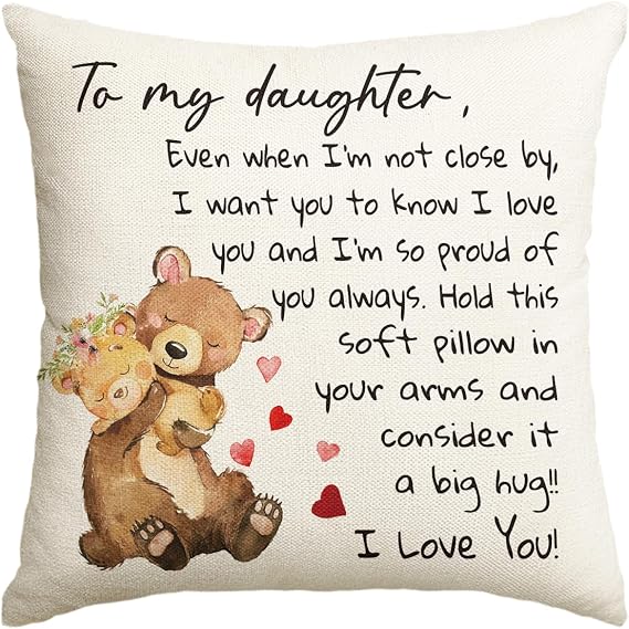 AVOIN colorlife to My Daughter Throw Pillow Cover 18x18 Inch