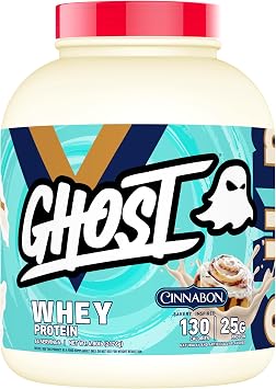 GHOST Whey Protein Powder, Cinnabon - 5LB, 25G of Protein - Cinnamon Roll Flavored Isolate, Concentrate &amp;amp;amp;amp;amp;amp;amp; Hydrolyzed Whey Protein Blend - Post Workout Shakes - Soy &amp;amp;amp;amp;amp;amp;amp; Gluten Free