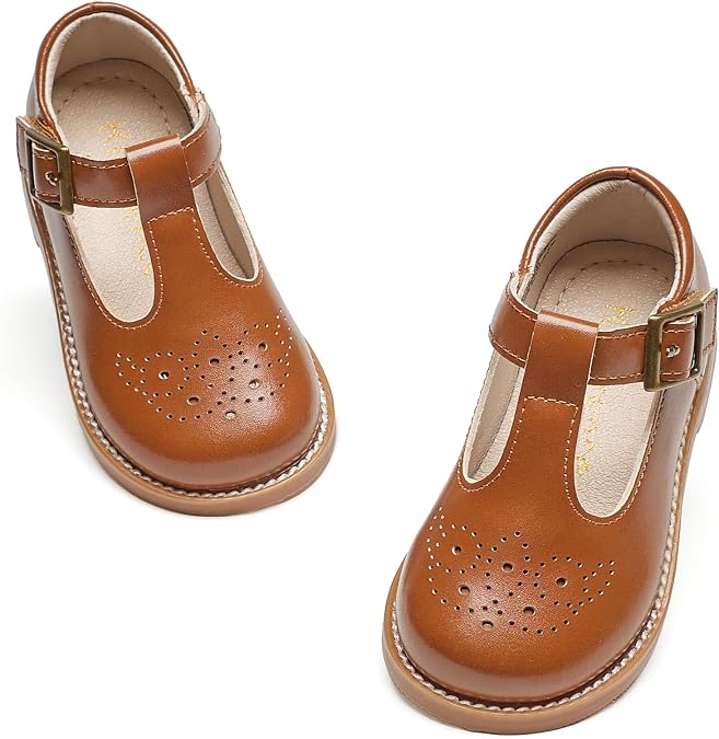 Kiderence Toddler Girl Mary Jane School Uniform Dress Shoes Oxford Flats