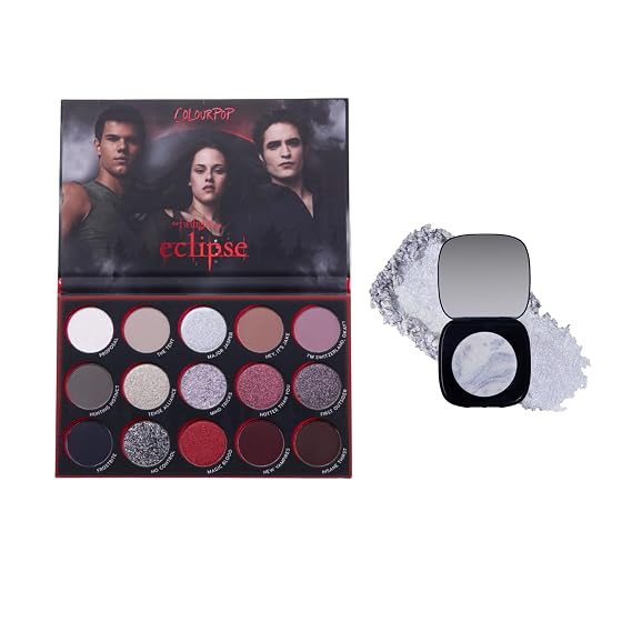 ColourPop Twilight Makeup Bundle - Eclipse Eyeshadow Palette (0.63 oz), Super Shock Highlighter Change Me (0.28 oz), High-Pigment Eye & Face Set for Radiant, Long-Wear Looks