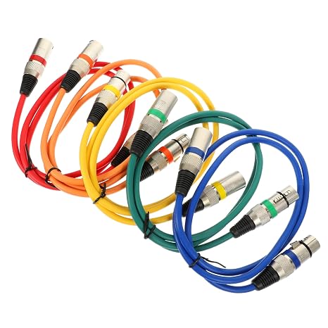 5pcs XLR Stage Studio Cables Microphone Wiring Male to Female Audio Cable