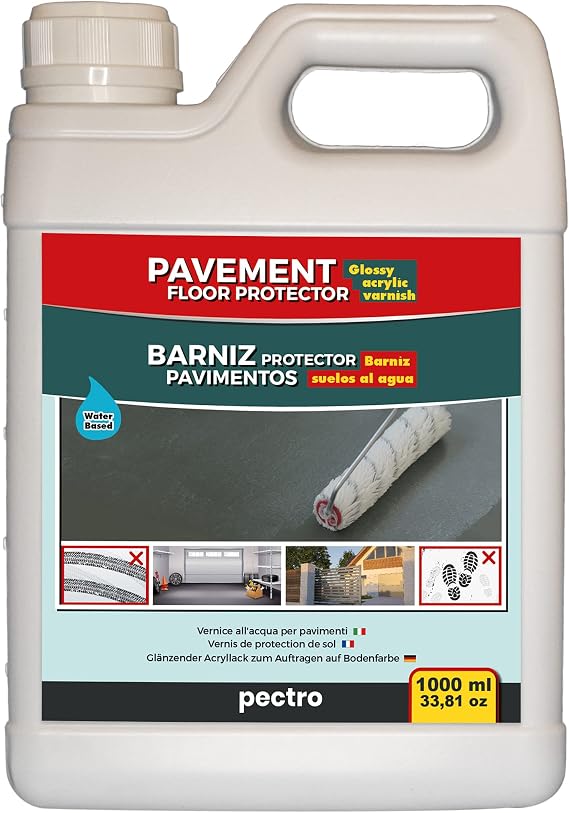 Concrete Paint Garage Floor Protector - Acrylic Sealer Protects Garages Floor Paint from Stains and Footsteps - Prevents Tire Tracks on The Floor Paint - Pavement Paint Protection for Floors 35.2FlOz
