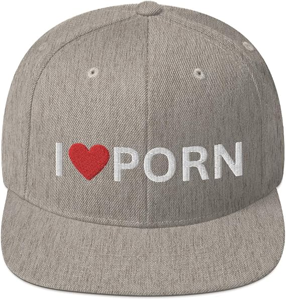 I Love Porn Hat - Snapback Hats for Men, I Heart Porn, Offensive Gifts for Men, Funny Hats for Men, for Him