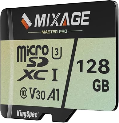 MIXAGE 128GB MicroSDXC Memory Card U3 V30 A1 UH-I, 100MBs Read 60MBs Write 4K UHD for Android Phones, Gaming Consoles, Dash Cam Security Action Cameras