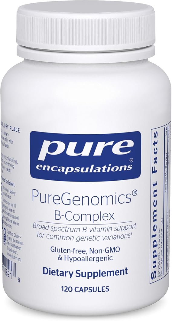Pure Encapsulations PureGenomics B-Complex, 120 Capsules | Broad Spectrum B Vitamin Support for Genetic Expression, Cellular Function, Hormone Production and Energy Metabolism*