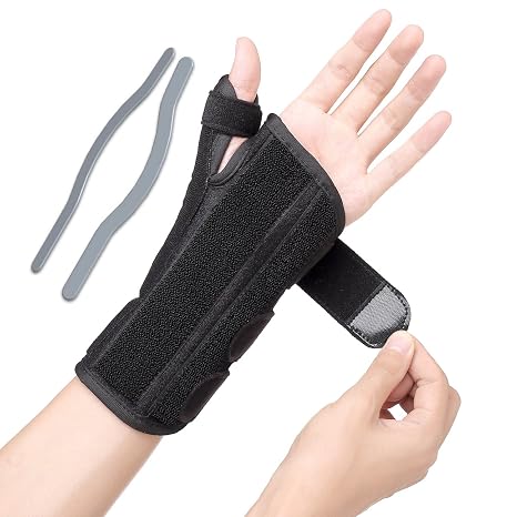 Thumb Spica Splint & Wrist Brace, De Quervains Tenosynovitis Splint, Carpal Tunnel Wrist Brace with Thumb Stabilizer, Trigger Thumb Splint for Tendonitis, Arthritis, Sprains, Fits Men & Women