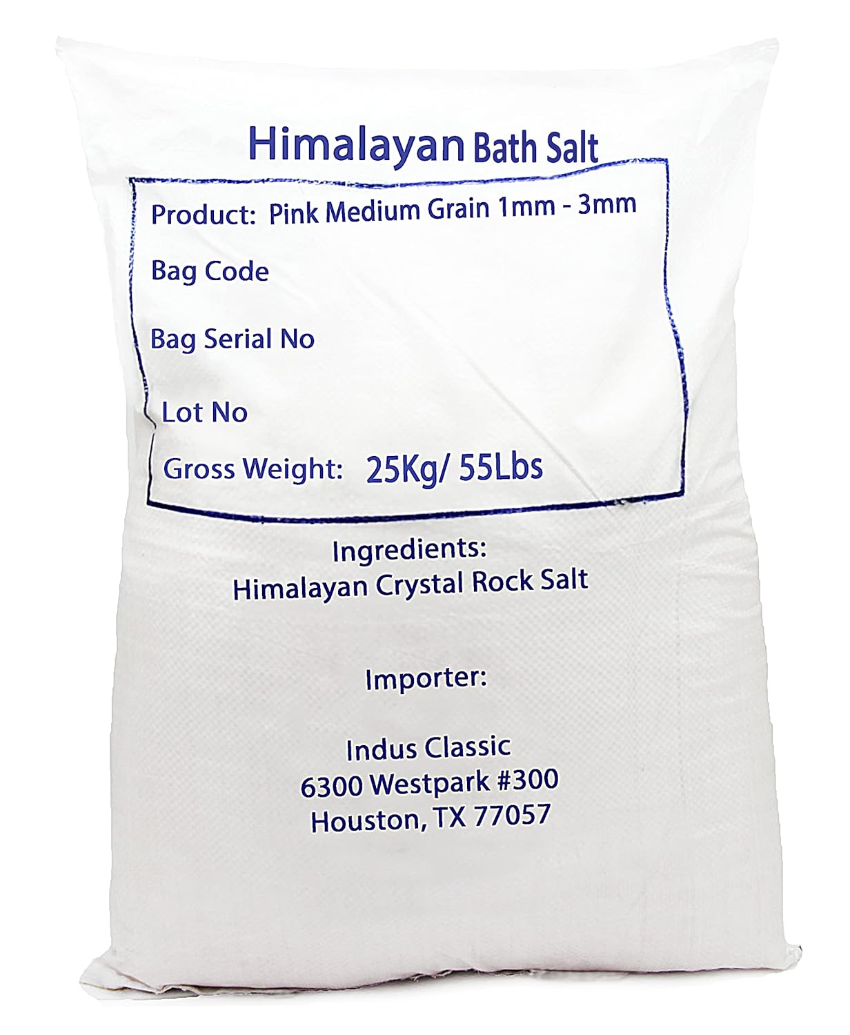 Pure Natural Himalayan Pink Bath & Spa Sea Salt - 55 lbs Medium Coarse Grain 1~3 mm