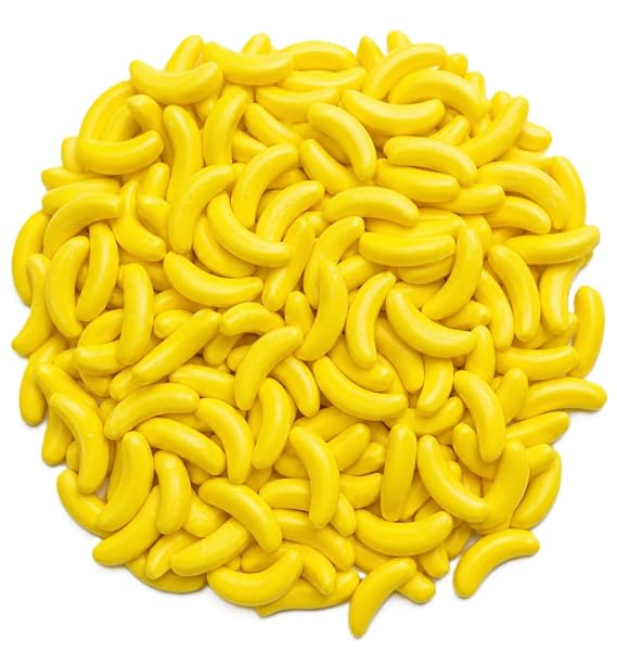 Banana Shaped Candy 1 lb Bag Crunchy Fruit Flavor Nostalgic Retro Treat