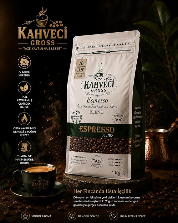 Espresso Çekirdek Kahve Blend Orta Kavrulmuş Kahve (500, Gram, Libre, 500)