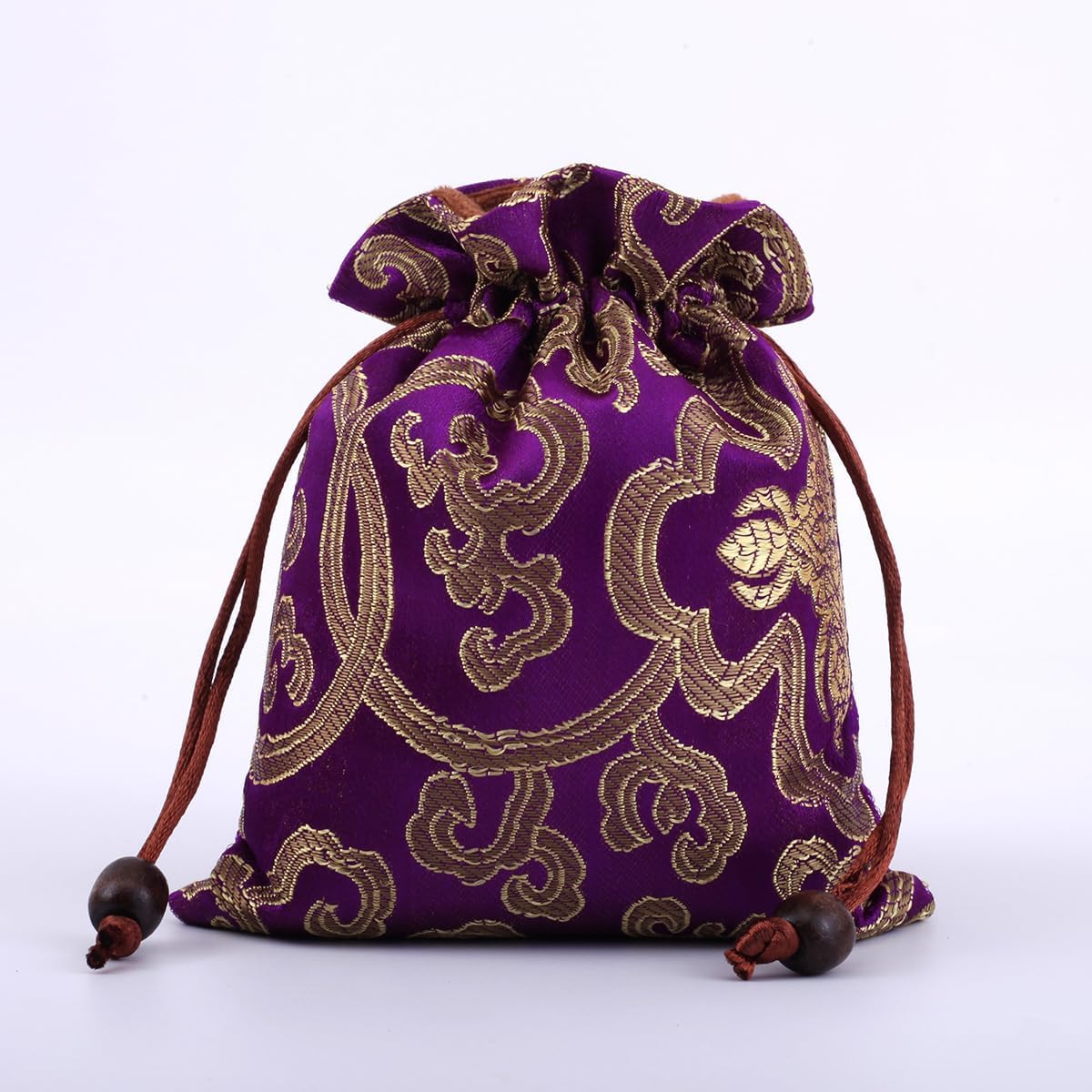 Pack of 10 Silk Jewellery Bags 13 x 16 cm Jewellery Bags with Drawstring Chinese Brocade Bag Small Jewellery Storage Bag Gift Bags for Storing Jewellery Jewels Sweets