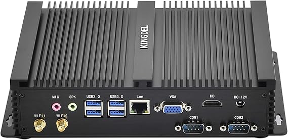 KINGDEL Mini PC, Fanless i5 CPU, 4GB RAM 128GB SSD, HD Graphics 4400:3280x2000, 2xCOM RS232, 4xUSB 3.0, HD Port, VGA