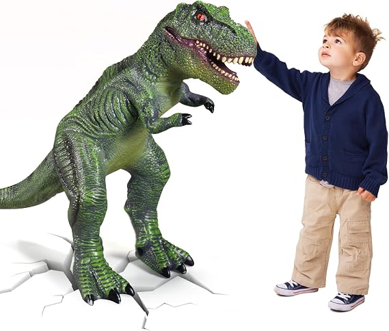 YONGJULE Large Dinosaur Toys- 28" Tyrannosaurus Rex Soft Dinosaur Toys for Kids 3-5, Big Inflatable Dinosaur for Boys Girls, Toddler Dinosaur Party Favors (Tyrannosaurus Rex)