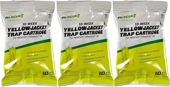 RESCUE! Yellowjacket Attractant Cartridge (10 Week Supply) for RESCUE! Reusable Yellowjacket Traps - (3 Pack)