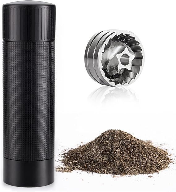 Luvan Metal Pepper Mill Grinder with 430 Stainless Steel Grinding Core, High Output Pepper Grinder from Coarse to Fine, Professional Adjustable Manual Peppers
