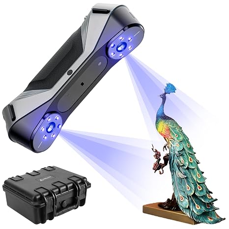 Creality 3D Scanner for Automotive & Engineering Projects Metric Grade 0.02mm Accuracy, 7 Blue Laser, Anti-shake Tracking, Up to 60 FPS Scan Speed Rapter