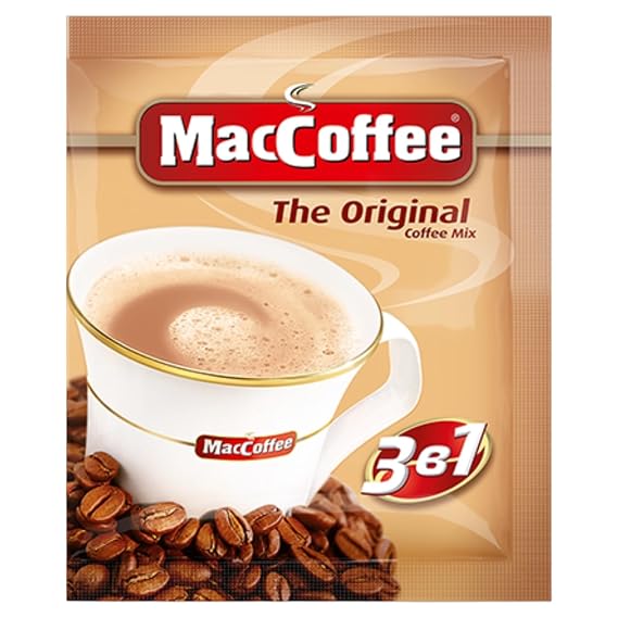 Maccoffee 3 in 1 Original 10 Pack Instant Coffee Packets Pack of 10x20g / 0.7 oz Single Serve Instant Coffee Packets Milk Sugar