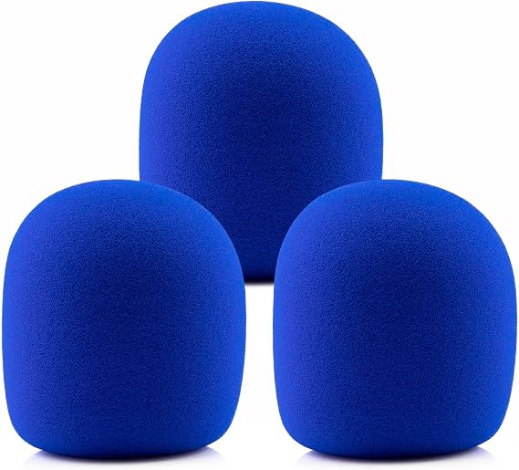 LEFXMOPHY SM58 Windscreen for Shure SM58 SM48 BETA 58A Microphone Pop filter Replacment Mic Cover 3-Pack Blue Wind Screen Case