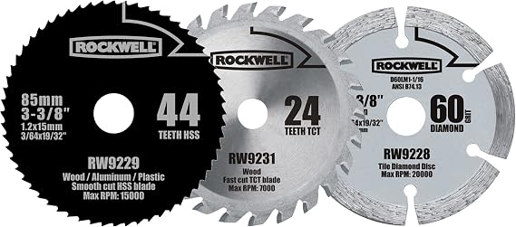 Rockwell RW9232K VersaCut 3-piece Circular Saw Blade Set , Gray