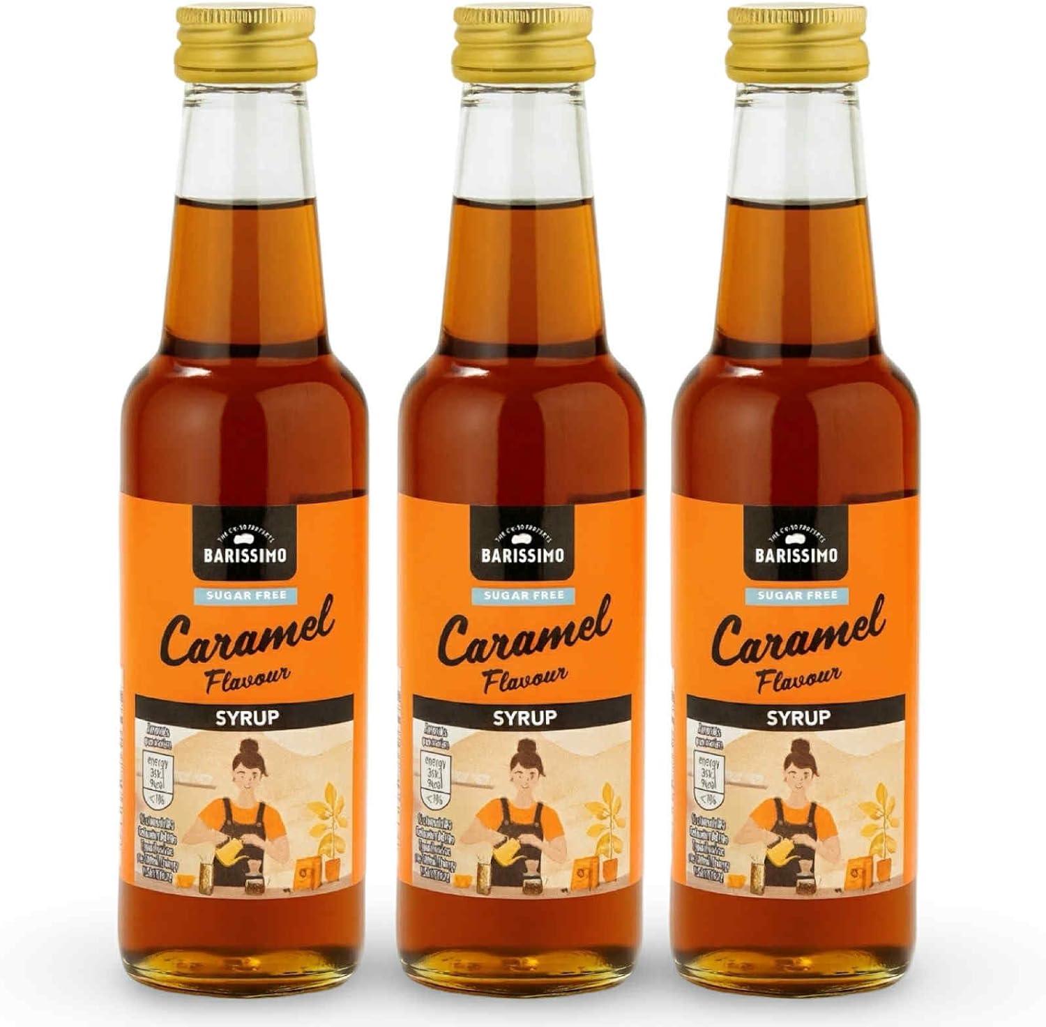 Lunexa Bundle – Barissimo Sugar Free Caramel Flavour Syrup 250ml | Pack of 3 | Zero Sugar Syrup for Coffee, Desserts & Drink